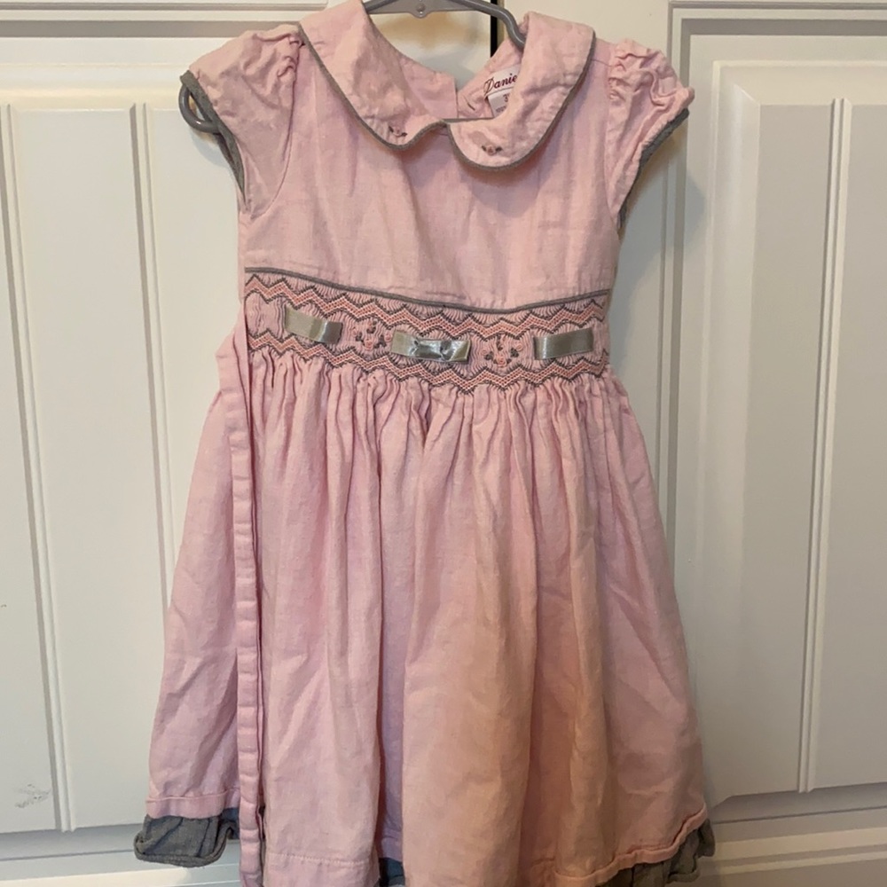 girls flannel dress with smocking